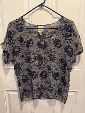 Nom De Plume By Yaya x Urban Outfitters Chiffon Short Sleeve Blouse Top Sheer